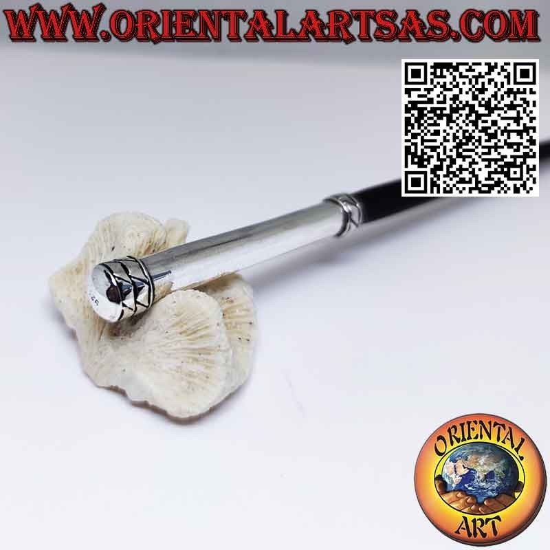 Horquilla de ébano con gorro de plata 925 hecho a mano.