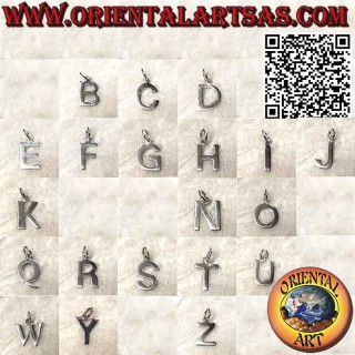 Colgante de plata, letra/inicial en mayúsculas (12x1)