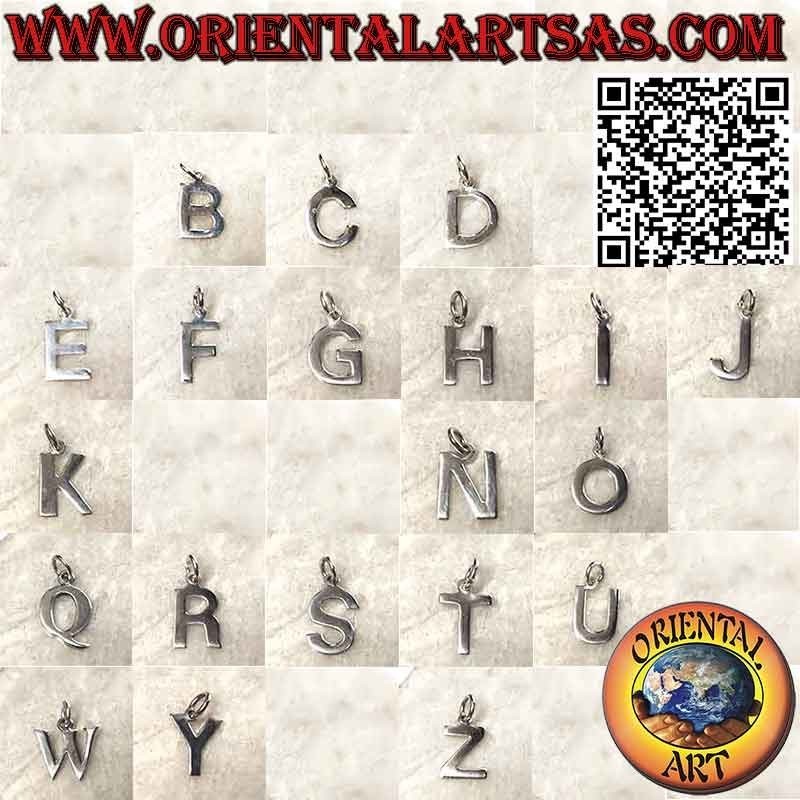 Colgante de plata, letra/inicial en mayúsculas (12x1)