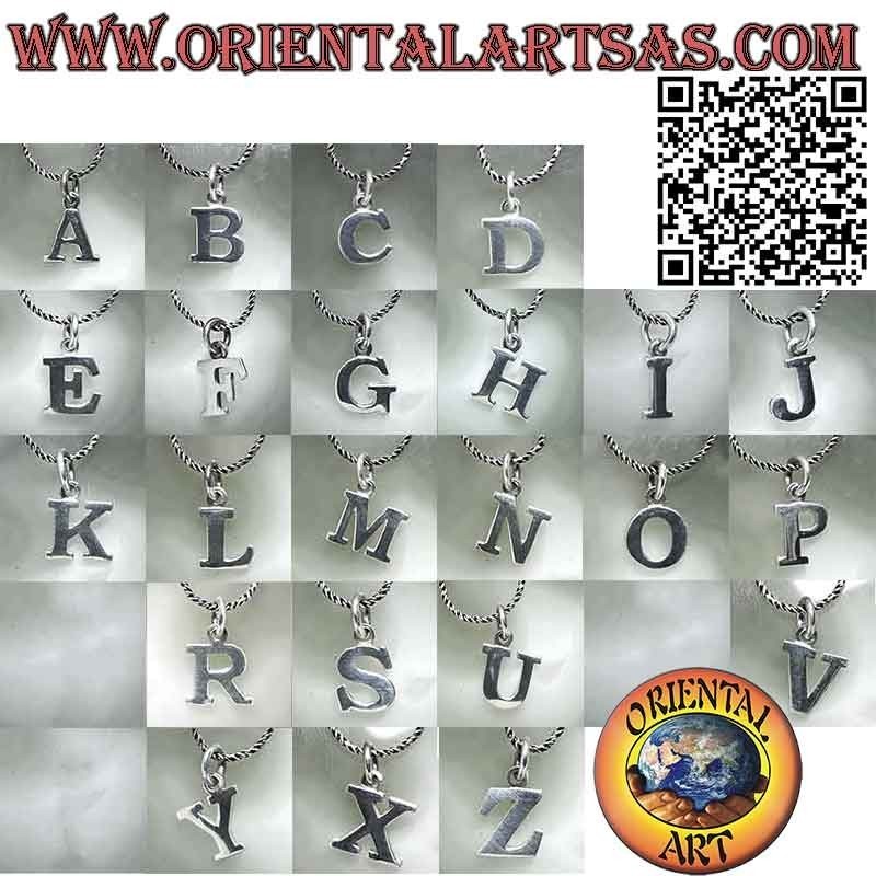 Silberanhänger, geschnitzter Großbuchstabe 9x1 mm