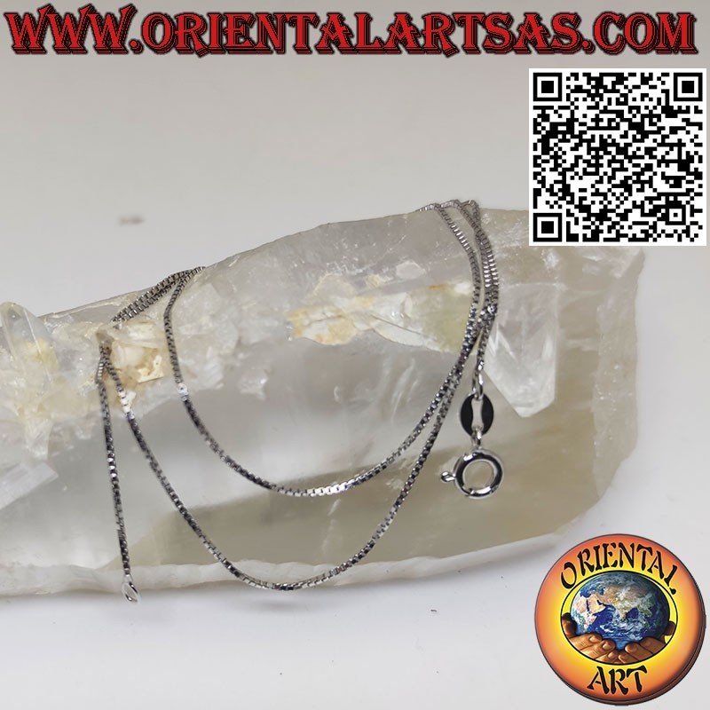 Venetian chain necklace in rhodium-plated 925 ‰ silver, mm. 1