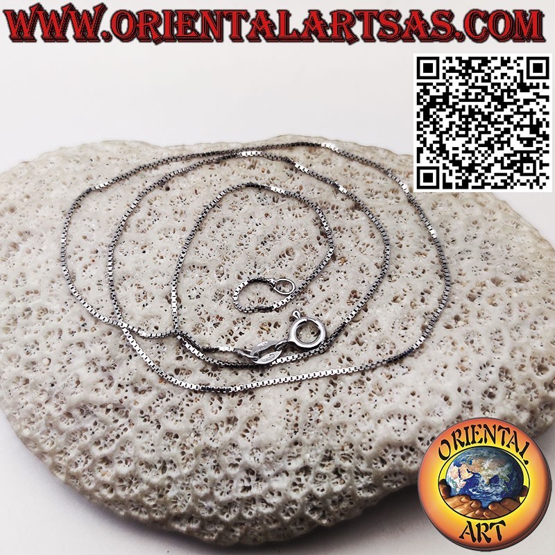 Collana catenina a maglia veneziana in argento 925 ‰ rodiata  da mm. 1