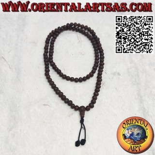 Rosario Mala Mālā (Japamālā) de 108 cuentas semi bodhi oscuras de 9 mm.