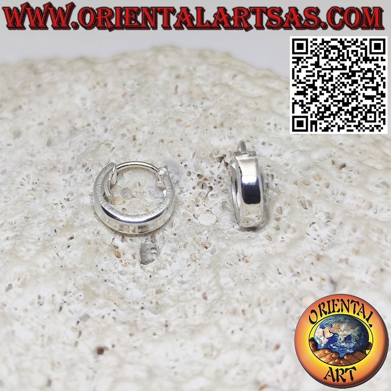 Silver earrings, 3mm thick flat smooth circle, 10mm Ø