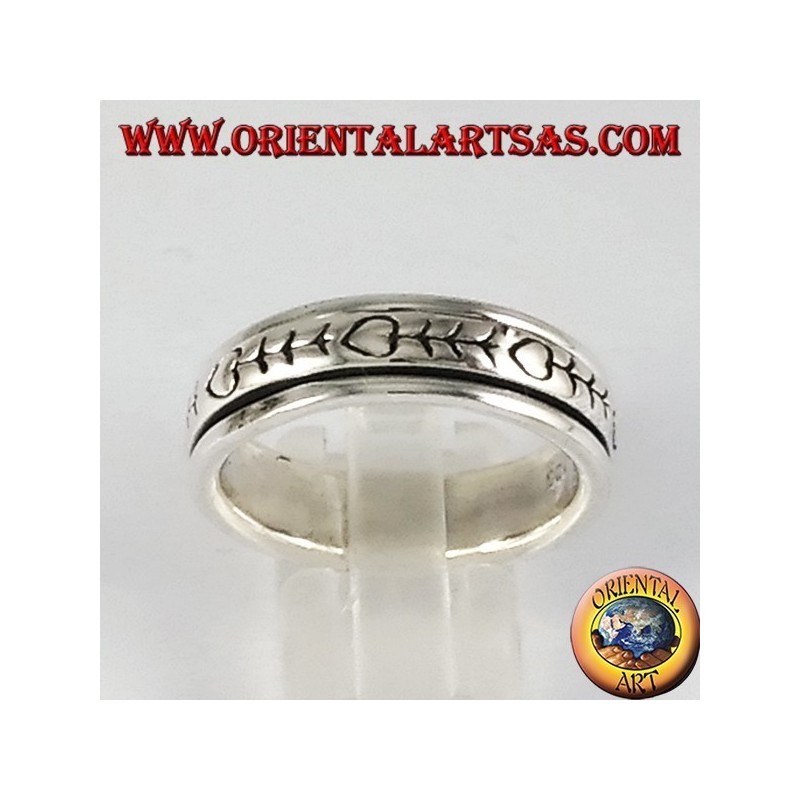 Silver glitter ring Balanced anti-stress swivel