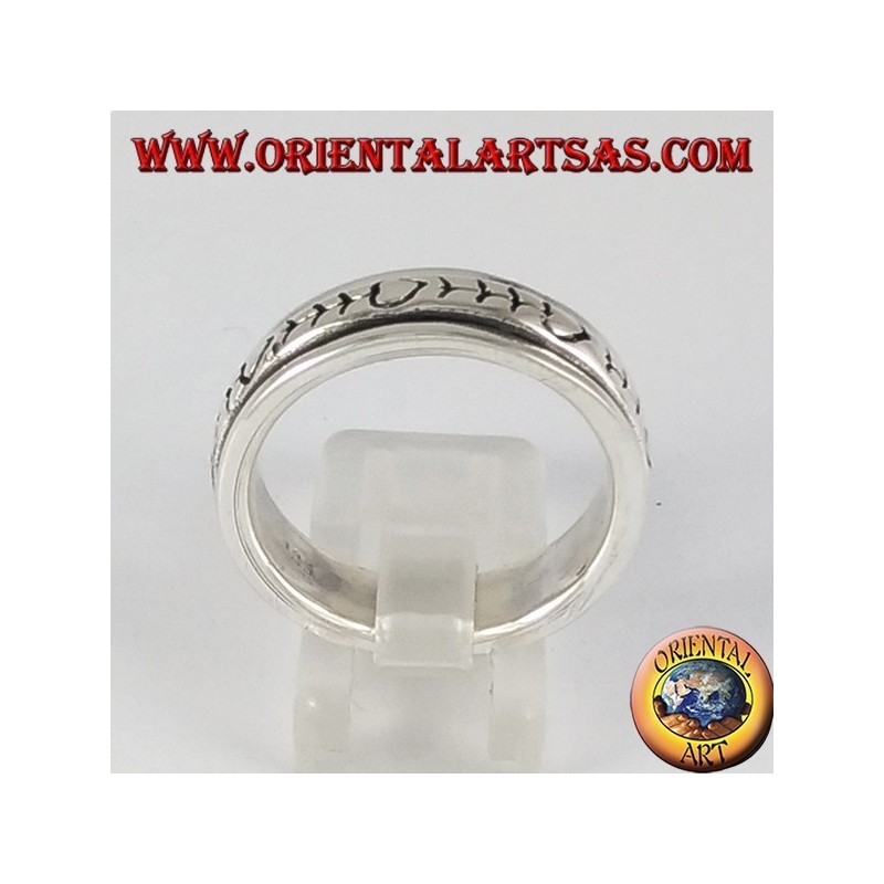 Silver glitter ring Balanced anti-stress swivel