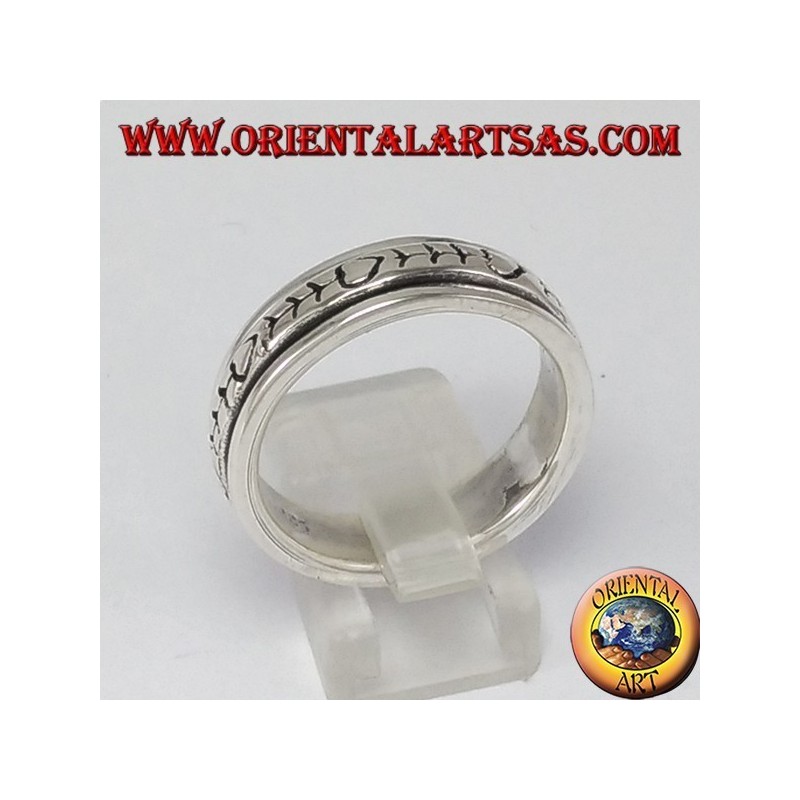 Silver glitter ring Balanced anti-stress swivel