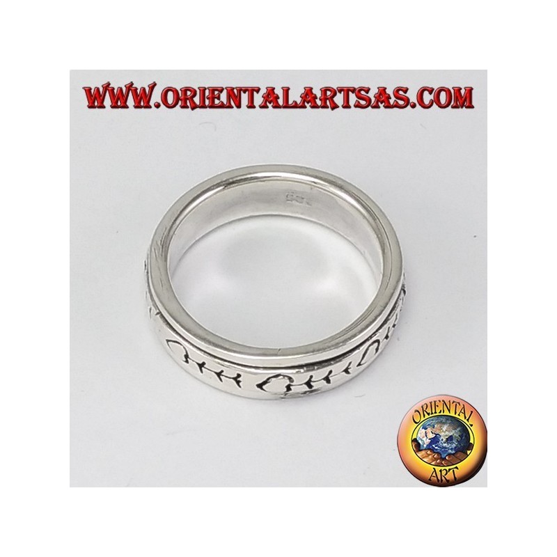 Silber Ehering Ring Anti-Stress-Schwenker Fischgräte
