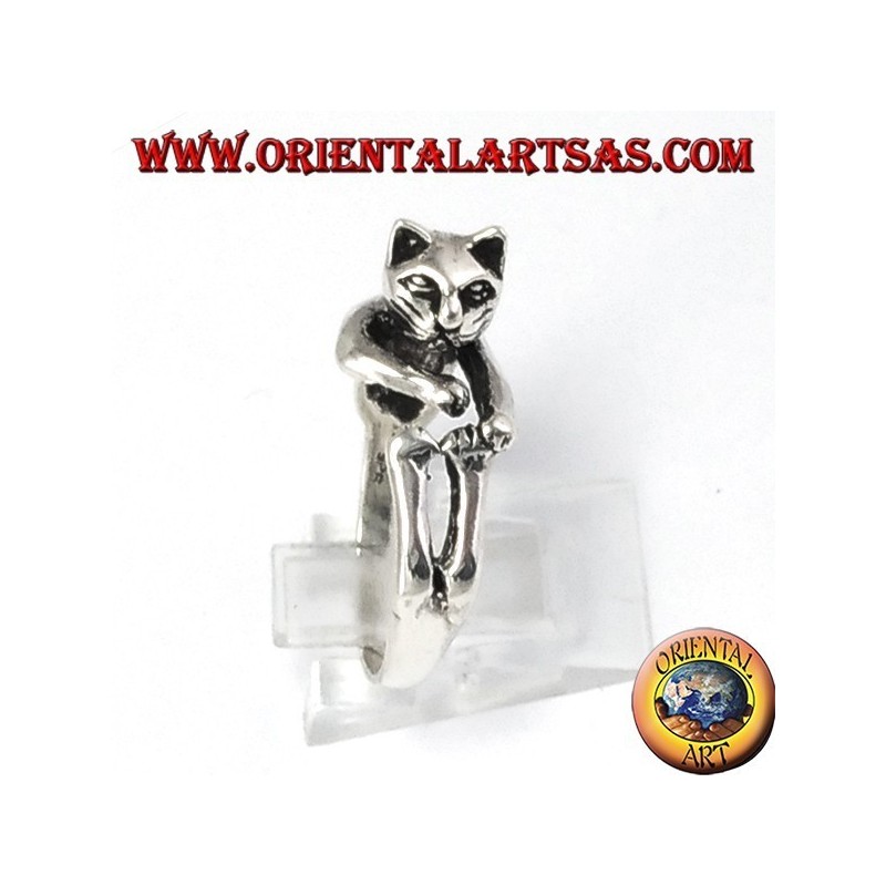 cat Bague en argent