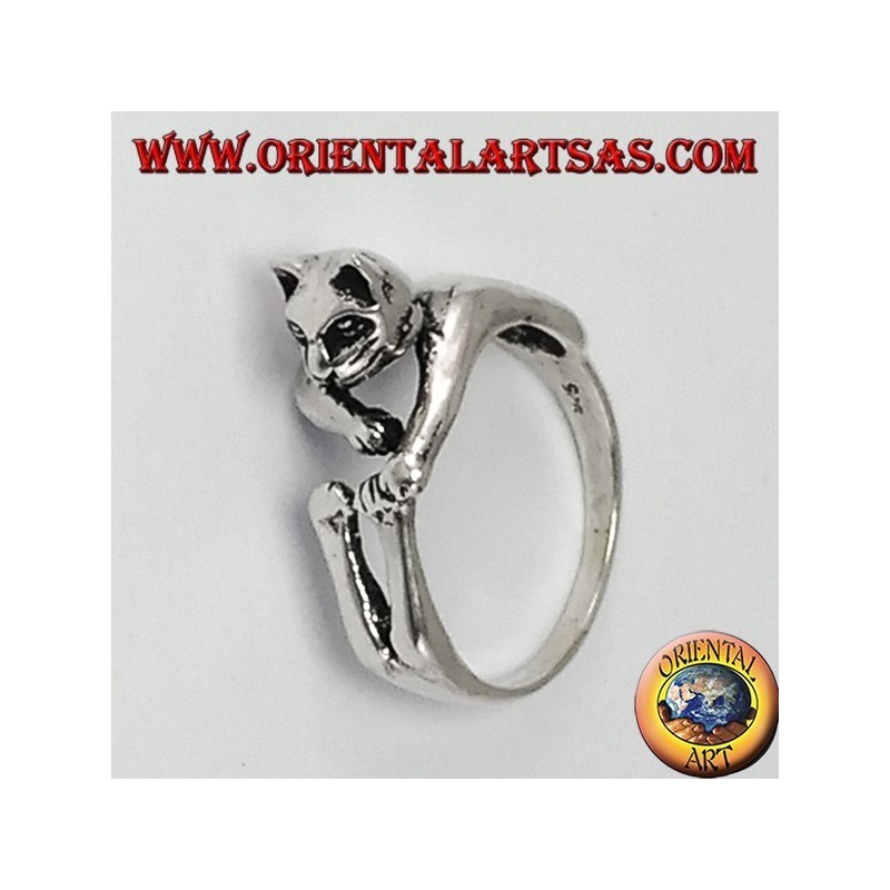 cat Bague en argent