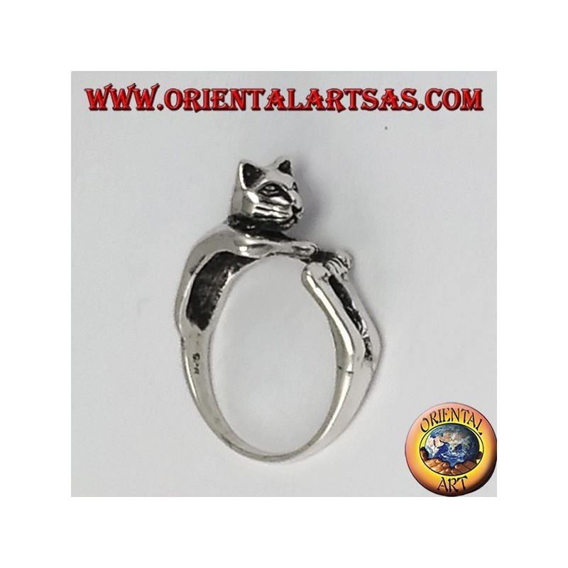 cat Bague en argent