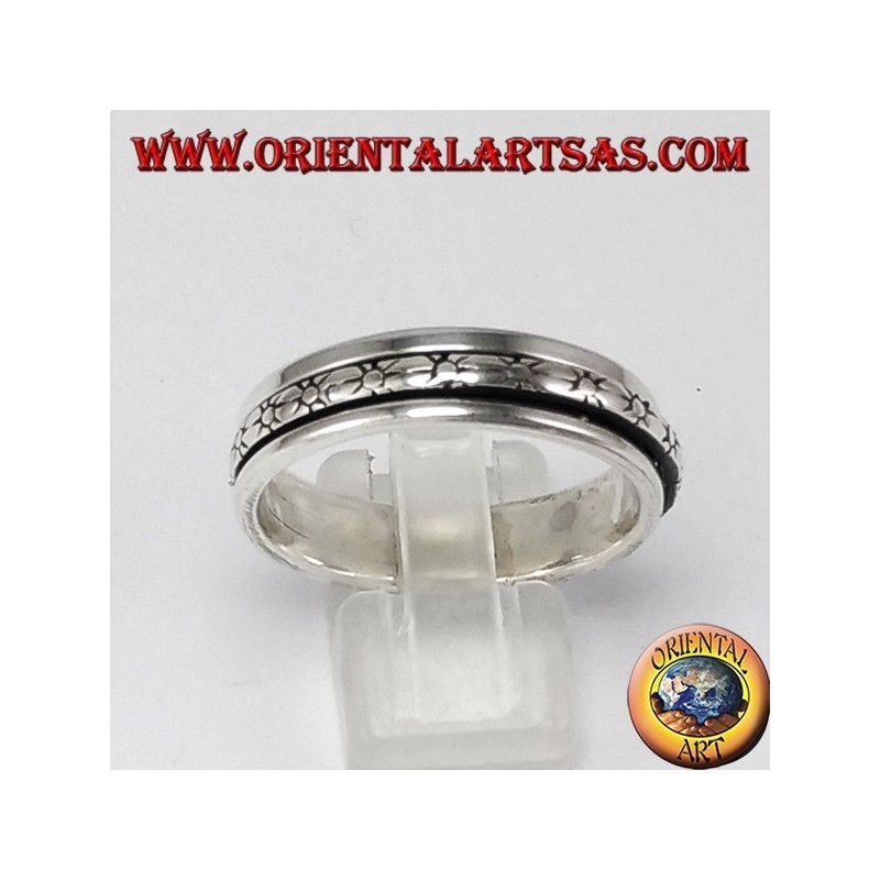 Anello girevole d'argento con sole