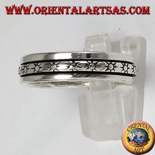 Silber Drehring mit Sonnen