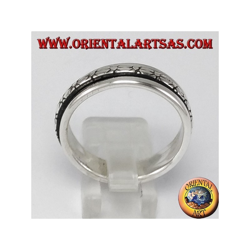 Silber Drehring mit Sonnen