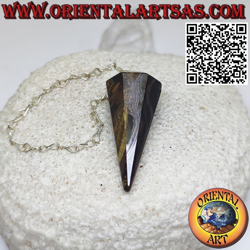 Pendel Tigerauge Natur & Rosenquarz – Für Harmonie | Oriental Art