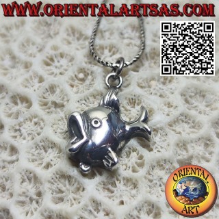 Silver pendant in the shape of a fish ball