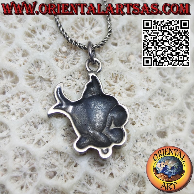 Silver pendant in the shape of a fish ball