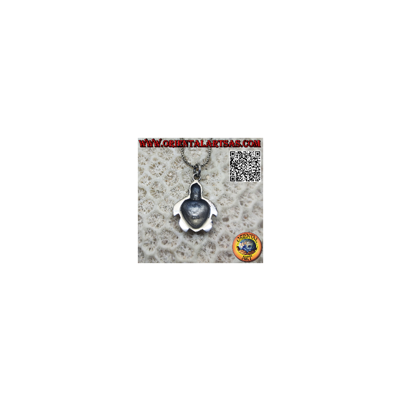 Caretta sea turtle silver pendant, symbol of resilience
