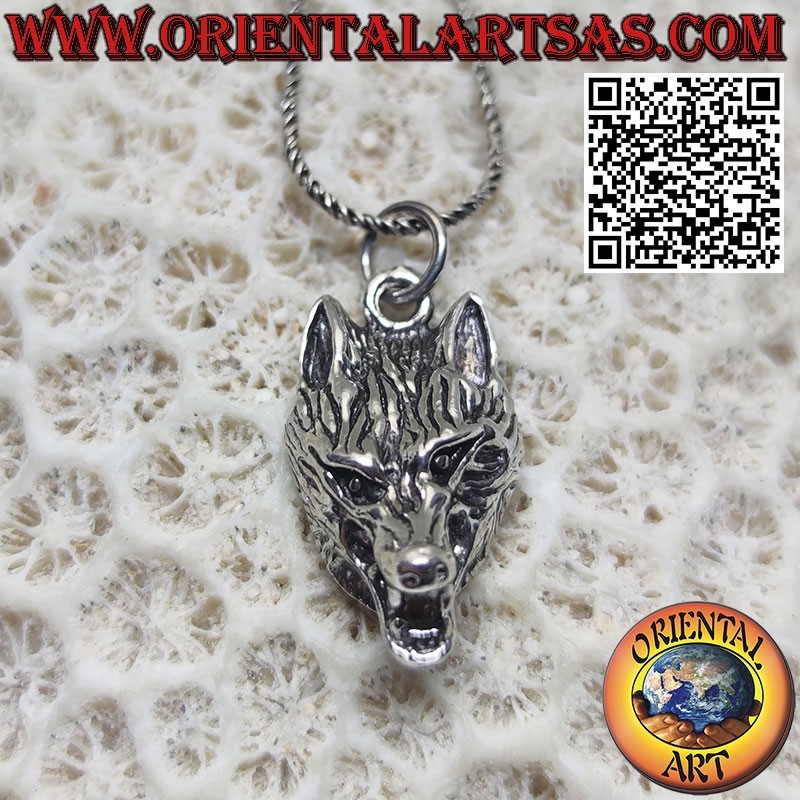Wolfskopf-Silberanhänger, Symbol für Loyalität und Entschlossenheit