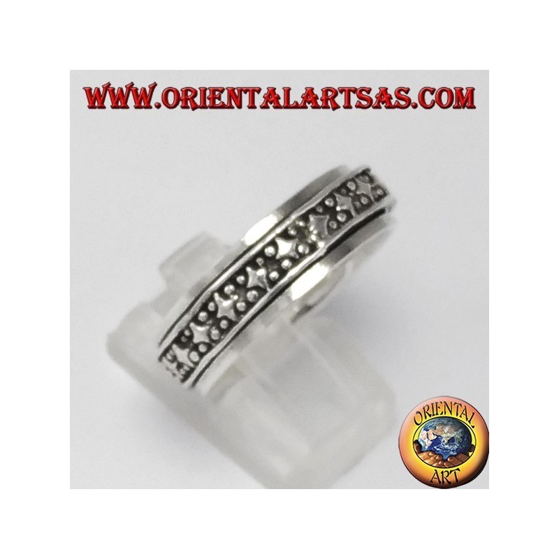 Rotating silver ring (Antistress) rombi decoration