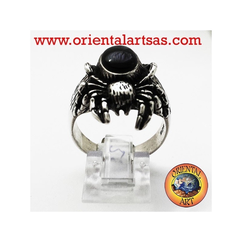 Anello Ragno con onice in argento Tarantola
