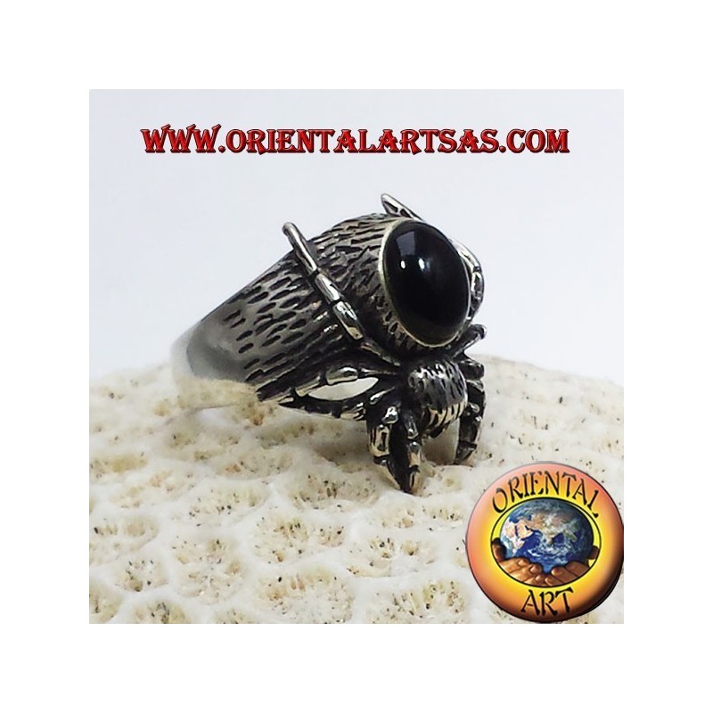 Anello Ragno con onice in argento Tarantola