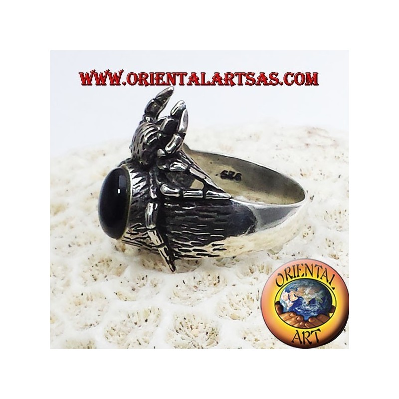Anello Ragno con onice in argento Tarantola