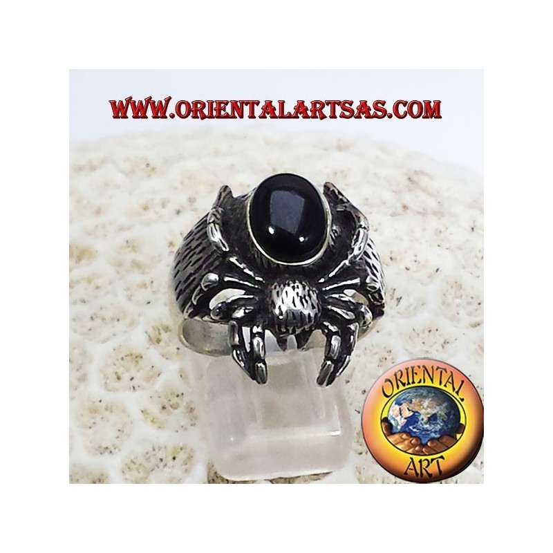 Anello Ragno con onice in argento Tarantola