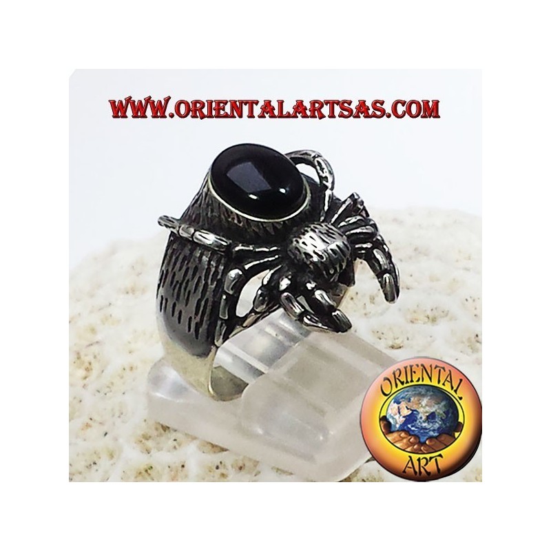 Anello Ragno con onice in argento Tarantola