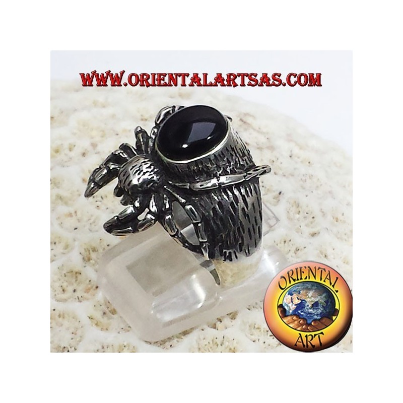 Anello Ragno con onice in argento Tarantola