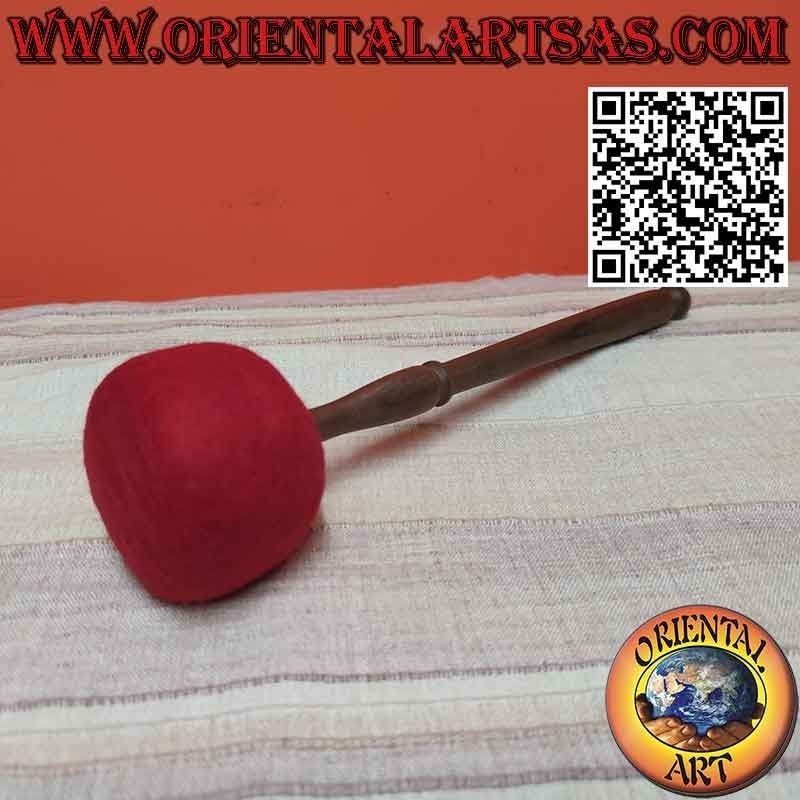 Felt clapper hammer with wooden handle for Tibetan bells or gongs L