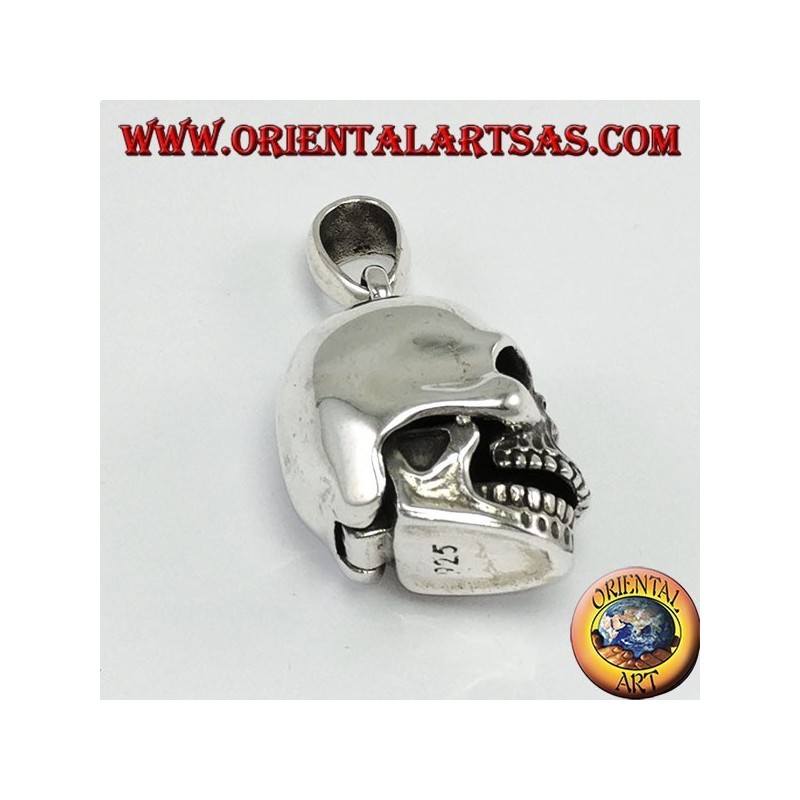 Silver pendant Skull with movable mandible