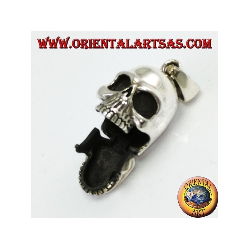 Silver pendant Skull with movable mandible
