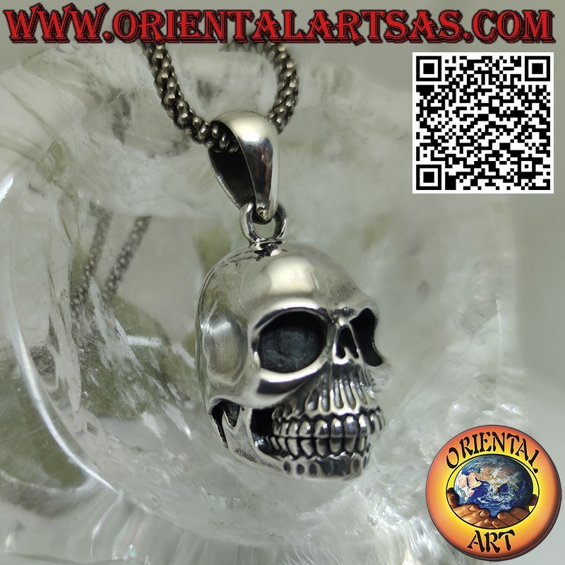 Silver pendant Skull with movable mandible