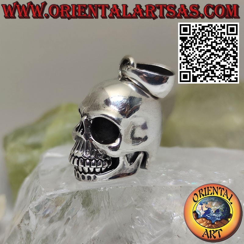 Silver pendant Skull with movable mandible