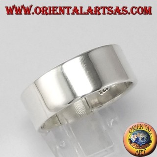 Silver ring, 8 mm flat band.