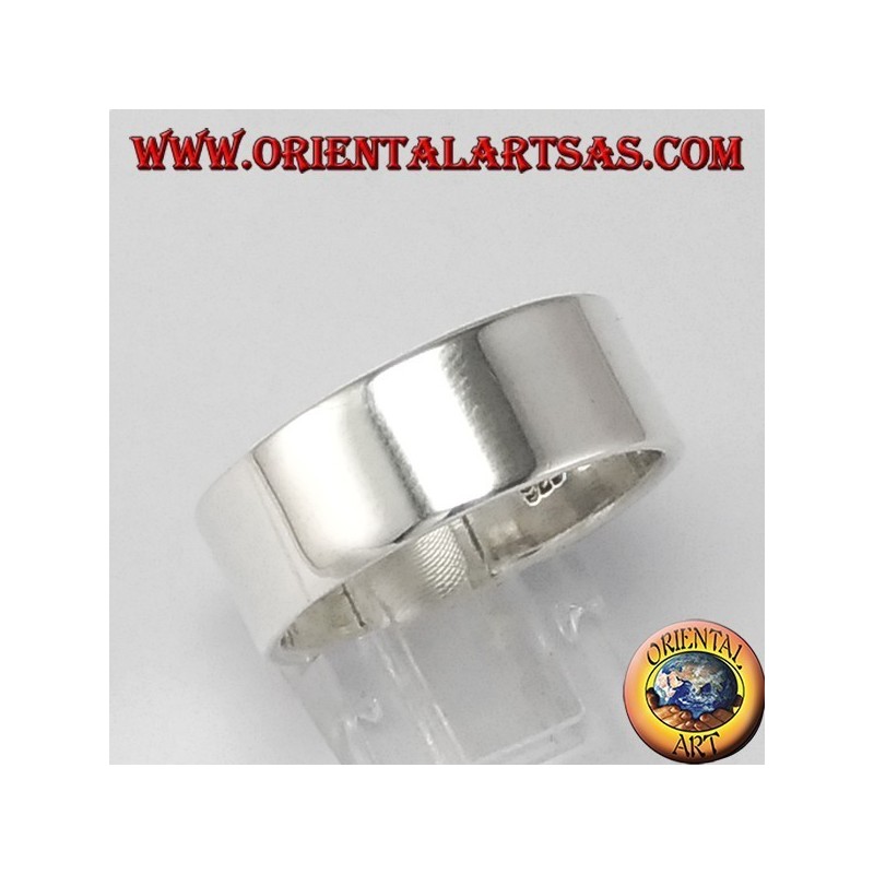 Anello d'argento, fascia piatta da 8 mm. 
