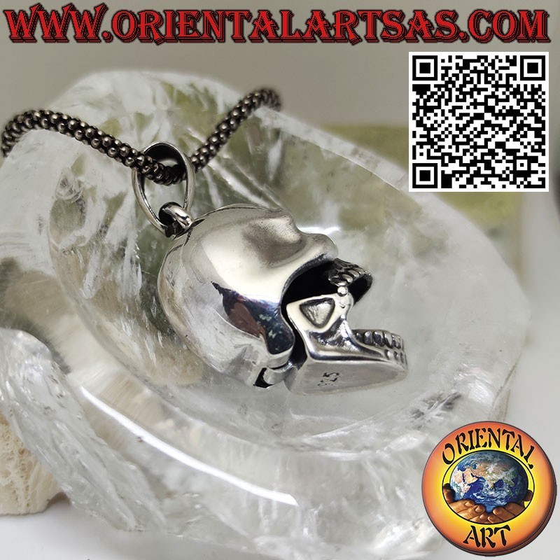 Colgante de plata Cráneo con mandíbula móvil