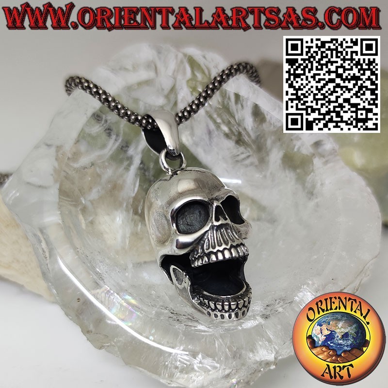 Silver pendant Skull with movable mandible