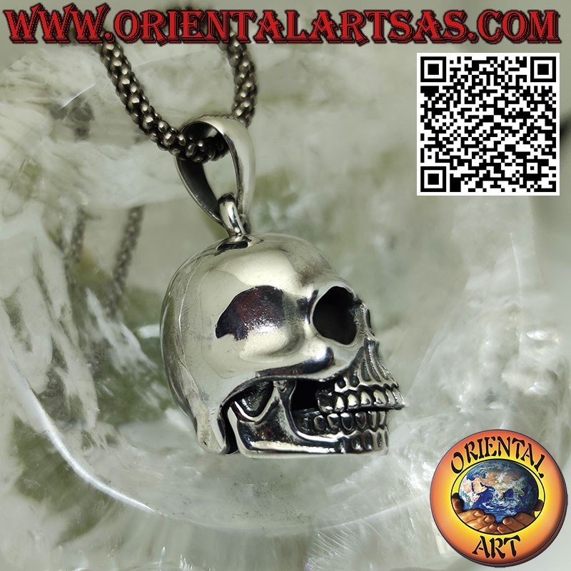 Silver pendant Skull with movable mandible