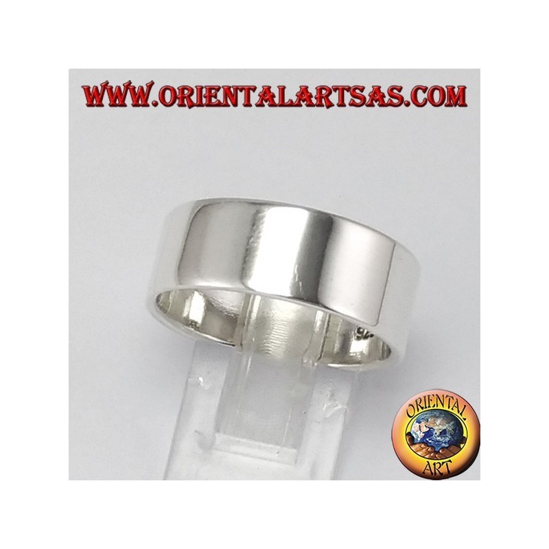 Anillo de plata, banda plana 8 mm.