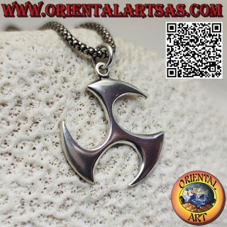 Tomoe silver pendant, symbol of the Shinto trinity, large