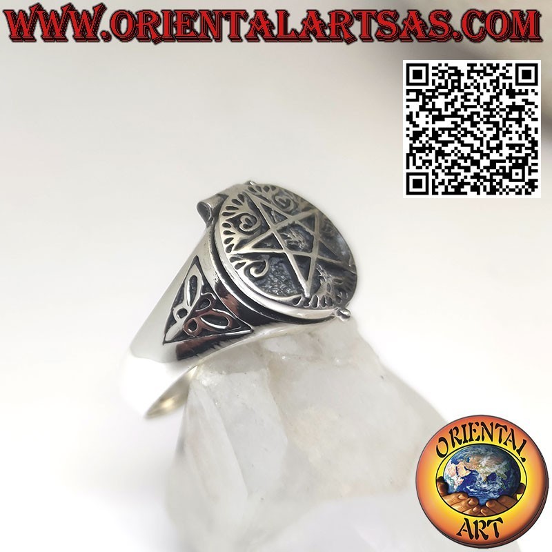 Anillo caja de veneno de plata, Pentáculo y Árbol de la Vida