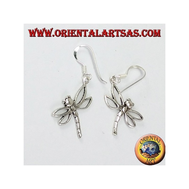 libellule pendentif boucle d'oreille en argent