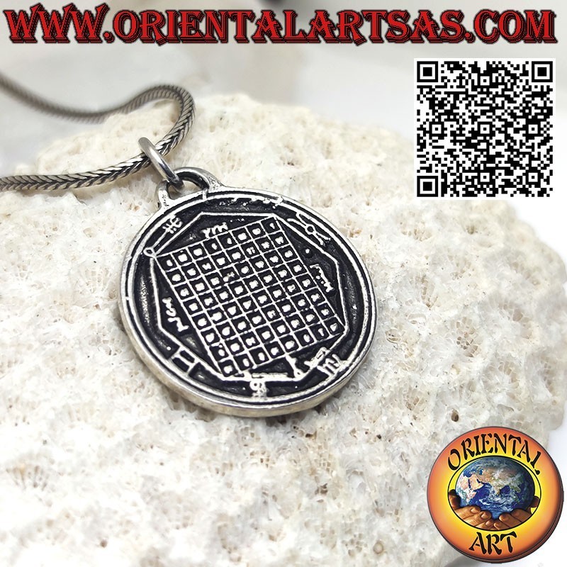 Pendentif Talisman en argent Carré magique et pentacle de Mercure