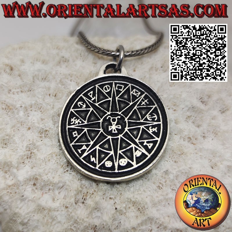 Pendentif Talisman en argent Carré magique et pentacle de Mercure