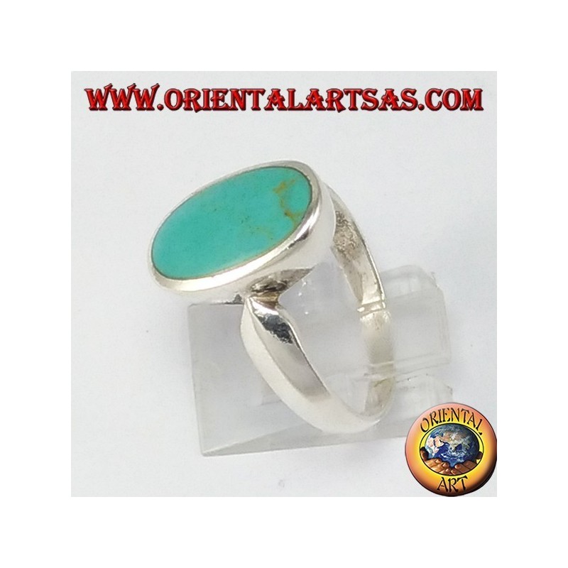 simples bague en argent avec turquoise ovale