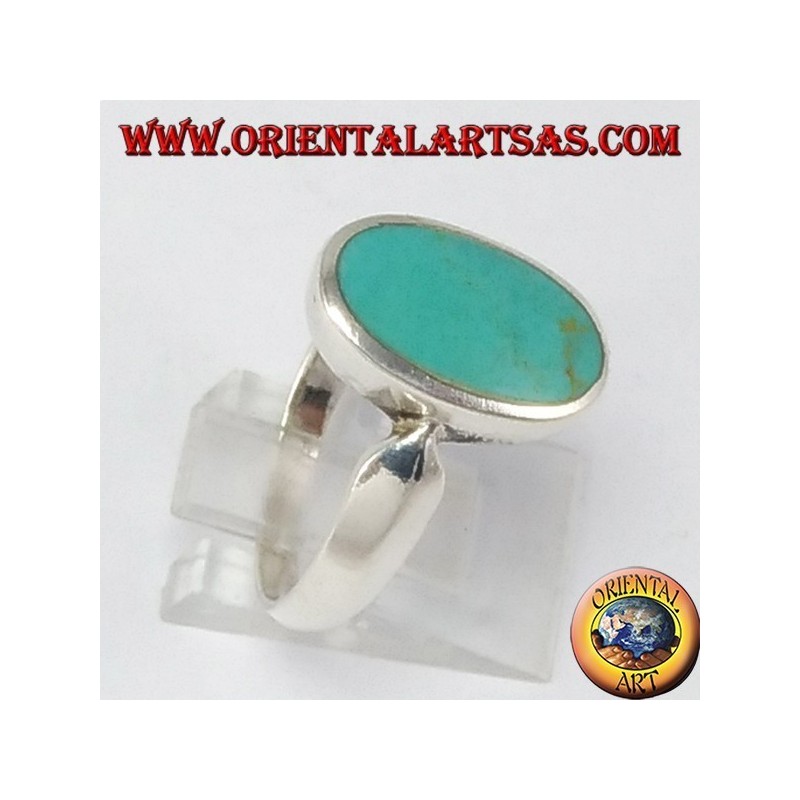 simples bague en argent avec turquoise ovale