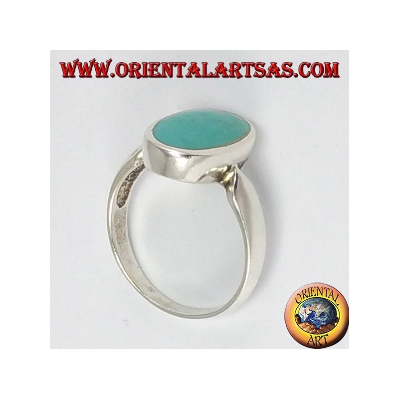 simples bague en argent avec turquoise ovale