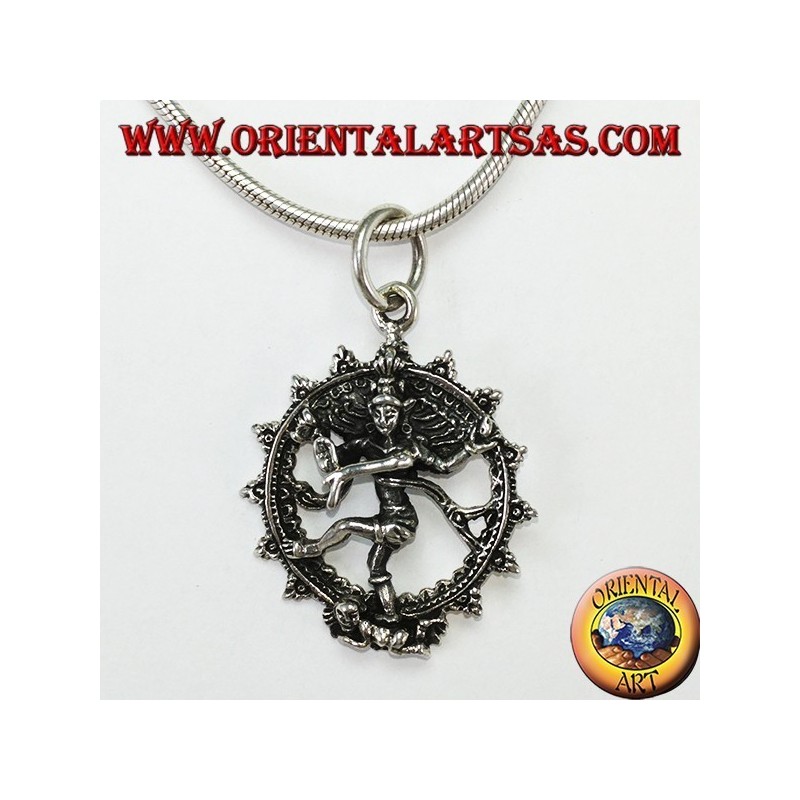 Silver pendant, Shiva nataraja cosmic dance